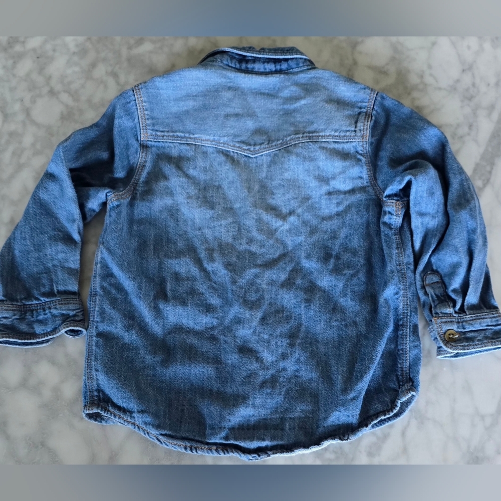 Zara Baby Boy Long Sleeve Denim Button-up Shirt Youth Toddler Size 2/3 - Picture 2 of 3
